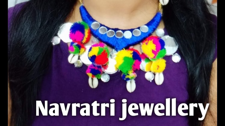 Navratri Jewellery | garba necklace | DIY rope Jewellery | DIY statement necklace| pompom Jeweller |