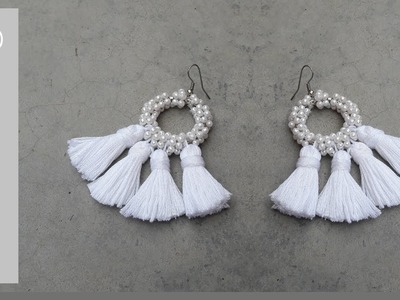 Tassel Earrings.How to make tassel earrings at home.Hoop earrings.DIY.Tutorial.Creation&you
