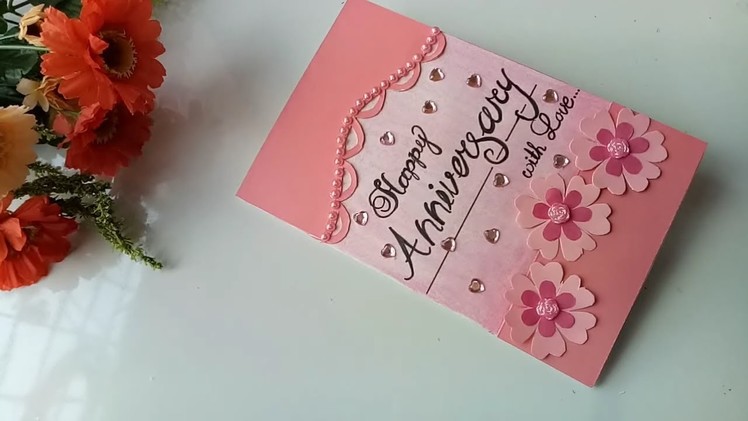 A beautiful greeting card for Anniversary \\ DIY Anniversary Card.