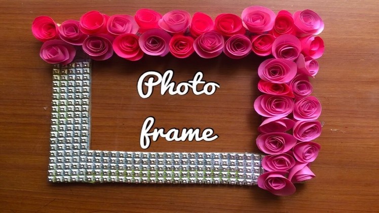 Anniversary  gifting ideas flowers photo frame.photo frame of origami roses using cardboard