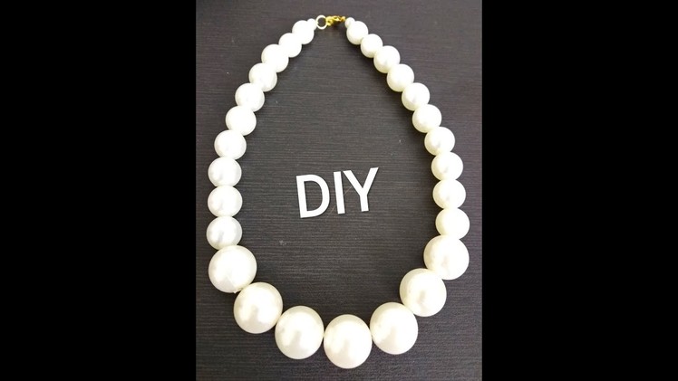 Big Pearls Necklace. How to make. DIY. Malayalam. H&H Jewellery Designs