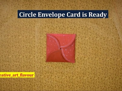 Circle Envelope Card. without glue envelope.DIY HANDMADECRAFT