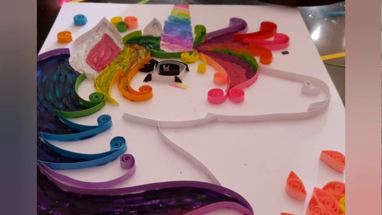 Crayon Art Unicorn + Paper Quilling by tink crafti