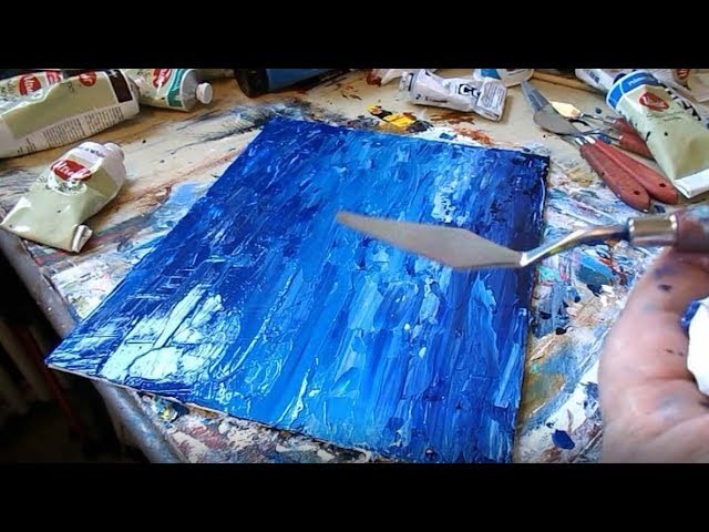 DIY Abstract Acrylic Painting With Palette Knife Easy Project