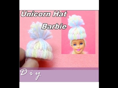 DIY Barbie Miniature - Unicorn Hat - DIY - Super Easy!