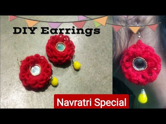 DIY-Earrings || handmade Navratri.Garba Special Jewellery | How to make Navratri Jewellery.Ornaments