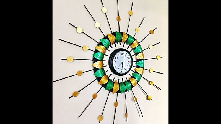 Diy floral designer wall clock.Diy wall clock. Diy unique wall hanging craft.fashion pixies