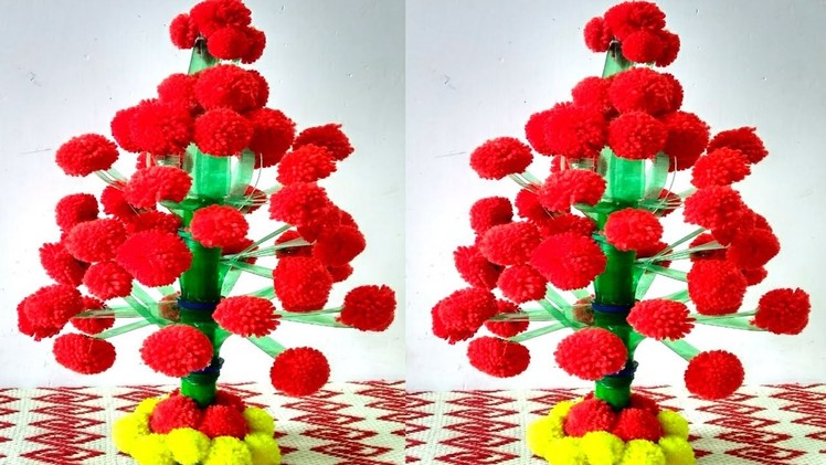 DIY-Guldasta.Woolen Guldasta New Idea.Flower Pot.Waste Plastic Bottle Guldasta.New Craft.DIY Craft
