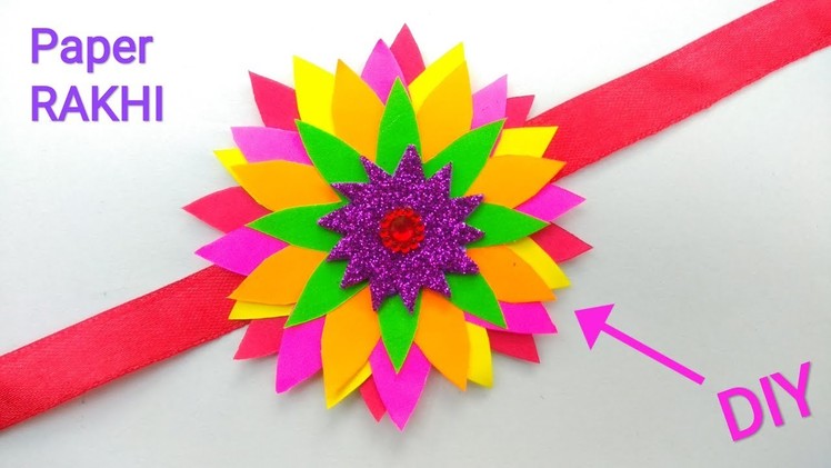 DIY.How to make a paper RAKHI at home. SUPER PAPER RAKHI MAKING TUTORIAL.