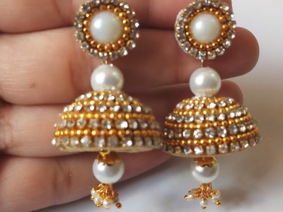 DIY|| How to make silk thread bridal jhumka earring at home || DIY Bridal jhumka earrings tutorial