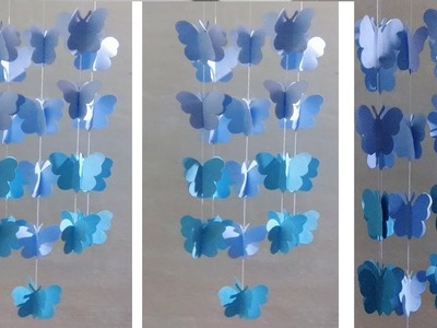 DIY : Paper Butterfly Wind Chime.Wall Hanging.diy art and craft.wall decoration ideas.Creative Art