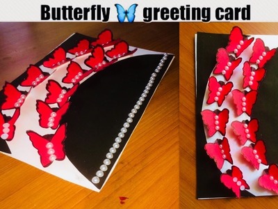 DIY teachers day greeting designs handmade.creative greeting cards teacher day.butterflies card Idea