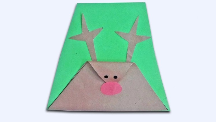 How to make a Christmas Card-simple reindeer christmas craft for kids