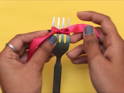How to make ribbon bow with a fork