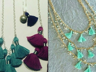 Latest diy Tassel Necklace designs ideas || how  to make thread necklace || silk thread jewellery