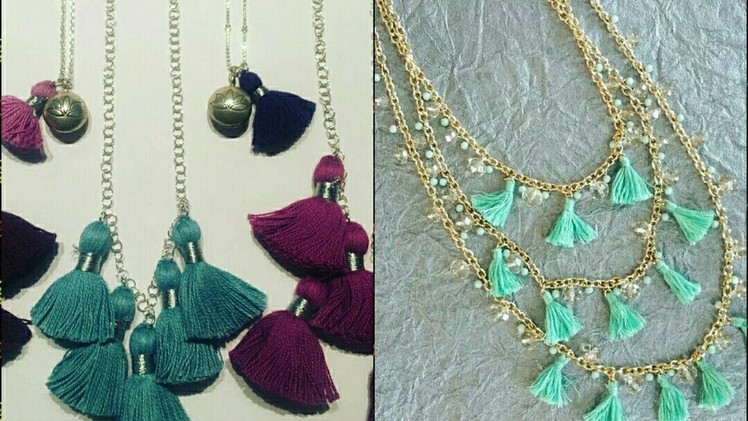 Latest diy Tassel Necklace designs ideas || how  to make thread necklace || silk thread jewellery