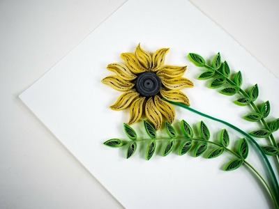 Quilling Sunflower - Quilled sunflowers handmade card - quilling for kids - DIY ❤️