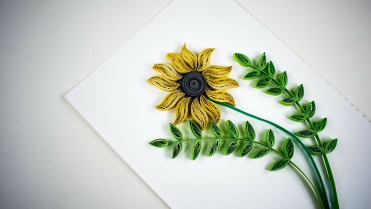 Quilling Sunflower - Quilled sunflowers handmade card - quilling for kids - DIY ❤️