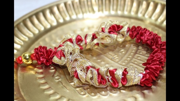 Ribbon Garland for Ganpati || How to make ribbon mala at home