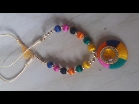 Silk thread multicolor necklace.full necklace making.DIY necklace making