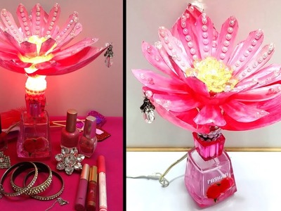 Waste Craft from Plastic Bottle - How To Make a Table Lamp Out of Empty Perfume Bottle