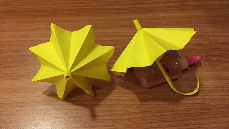 Yellow Paper Art - How to Make Paper Umbrella - Origami Folds