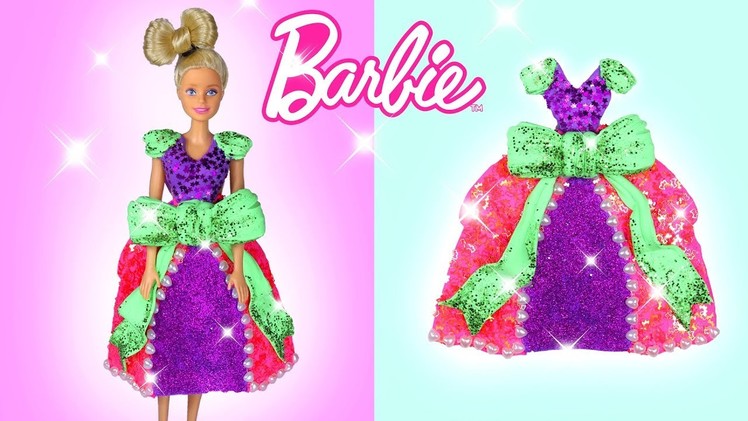 Barbie Dress DIY Barbie Outfit Doll Crafting Hacks Play Doh Toys For Kids