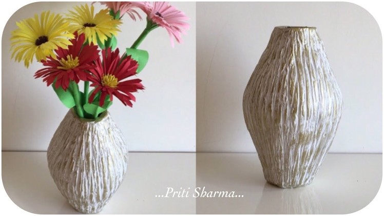 Best Out of Waste Plastic Bottle Flower Vase - 12. DIY. Plastic Bottle Craft Idea | Priti Sharma