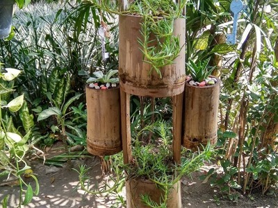 Creative Hanging Planter Ideas | DIY Moss Rose & Succulent Planter From Bamboo