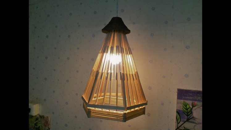 D.I.Y. Lamp made from popsicle sticks
