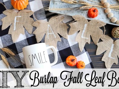 DIY Dollar Tree Burlap Leaf Fall Banner