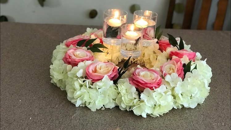 DIY-dollar tree candle centerpiece|DIY candle floral centerpiece |diy wedding decor| floating candle
