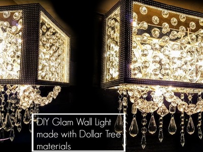 DIY Dollar Tree Wall Light Part 1 - Chandelier Lampshade - Glam Wall Sconce Light - DIY Wall Decor