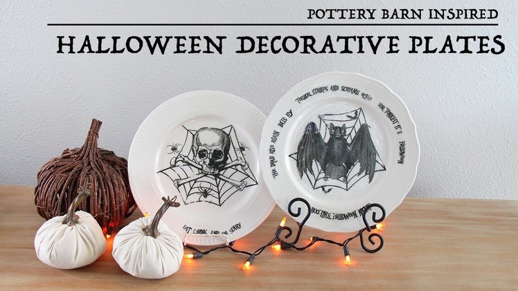 DIY Halloween Decorative Plates - Pottery Barn Inspired