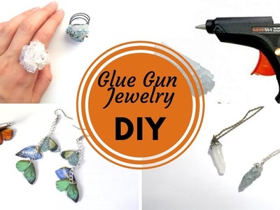 DIY Hot Glue Crystals and Butterflies | Jewelry out of Hot Glue Sticks | by Fluffy Hedgehog