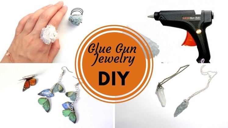 DIY Hot Glue Crystals and Butterflies | Jewelry out of Hot Glue Sticks | by Fluffy Hedgehog