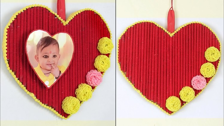 DIY How to Make Heart Shaped Photo Frame || Wall Hanging Photo Frame || Home Decor || Handmade Craft