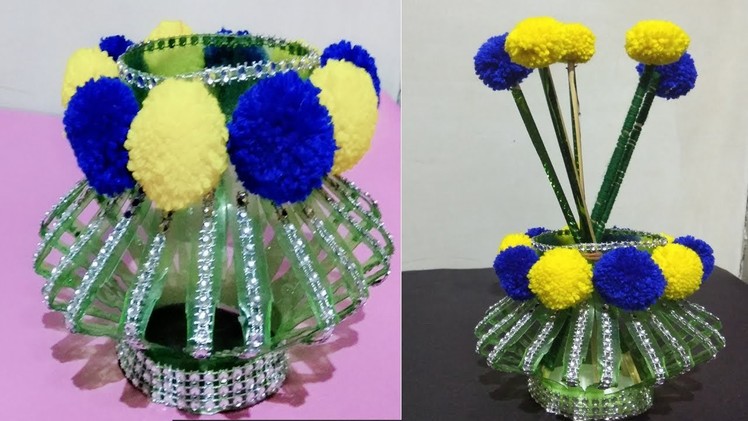 DIY NEW DESIGN PLASTIC BOTTLE FLOWER POT.GULDASTA.FLOWER VASE.BEST OUT OF WASTE.Creative Art