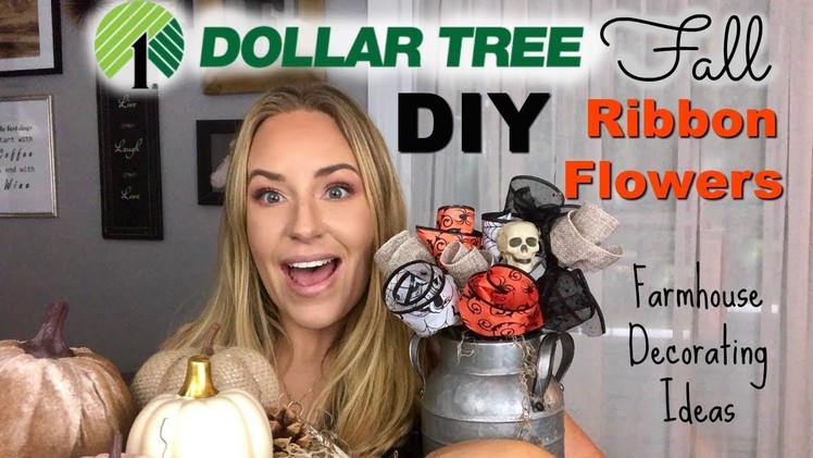 Dollar Tree DIY & RIBBON FLOWERS + Farmhouse Decorating Ideas
