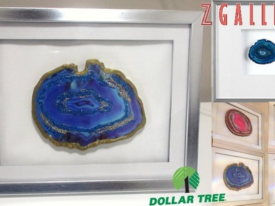 DOLLAR TREE DIY Z GALLERIE INDIGO GEODE WALL ART,  HOME DECOR IDEAS 2018