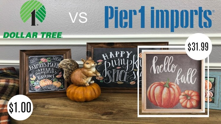 DOLLAR TREE VS PIER 1 IMPORTS - FALL DUPE DIY | $1.00 vs $31.99!!