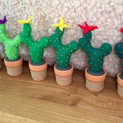 Felt cactus plant with terracotta pot