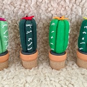 Felt cactus plant with terracotta pot