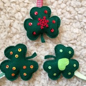 Felt Christmas Ornament Irish Lucky Shamrock