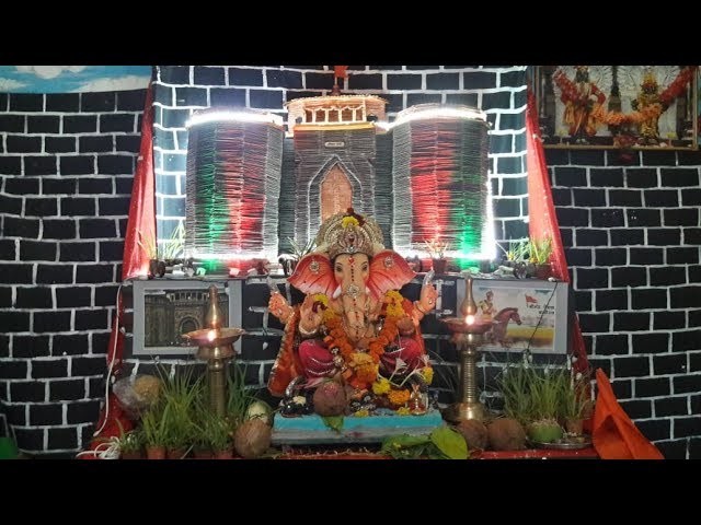 Ganpati Decoration 2018 Shaniwar Wada Replica | Eco Friendly | Ice Cream Sticks | DIY
