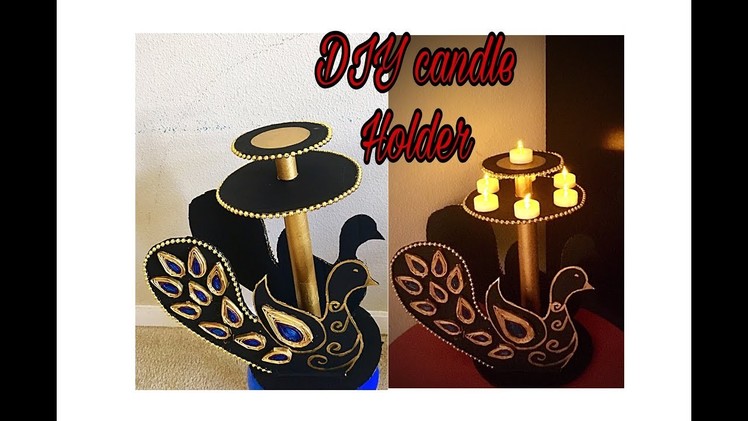 Handmade peacock diya stand for Diwali. diy lamp stand.candle holder. Fashion pixies