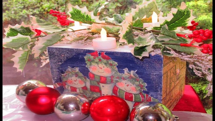 How to decoupage 2 holiday themes on wood block