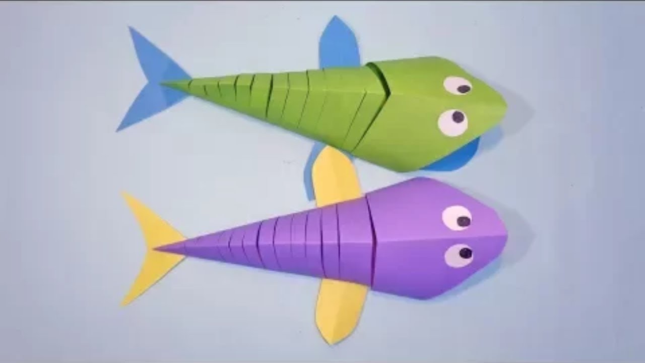 How To Make A 3D Paper Fish For Kids Moving Paper Fish Paper Crafts 