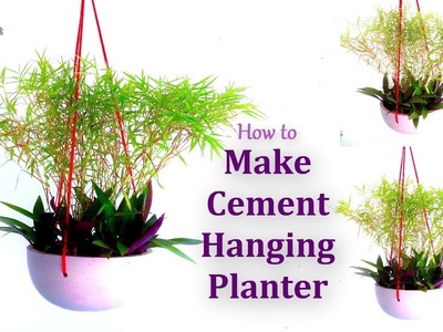 How to Make Cement Hanging Planter | Easy Hanging Planter Ideas | Garden DIY Ideas.GREEN PLANTS