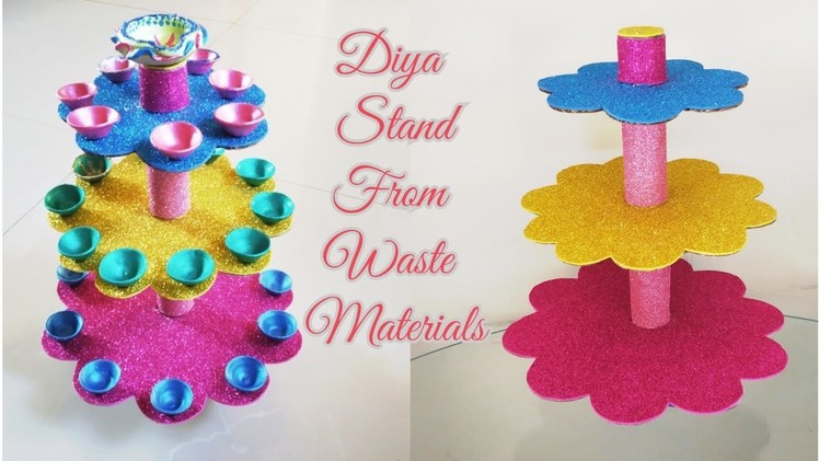 How to Make Multilayer Diya Stand.DIY Diya Stand of Waste Materials.Diwali.Christmas Home Decor Idea